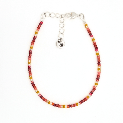 Dainty Bracelet - Autumn Leaves - Silver Clasp