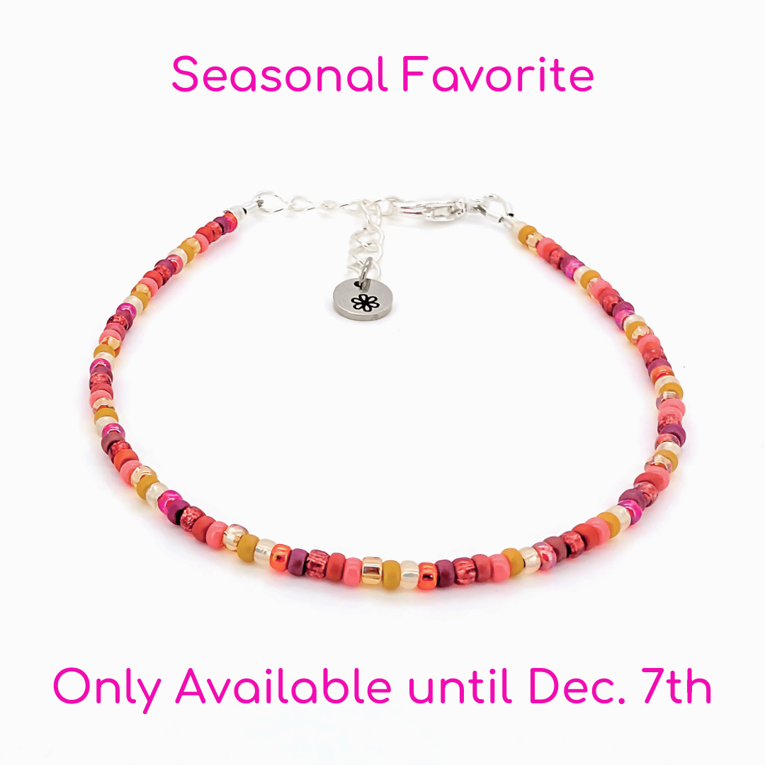 Dainty Bracelet - Autumn Leaves - Silver Clasp