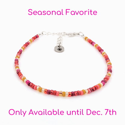 Dainty Bracelet - Autumn Leaves - Silver Clasp