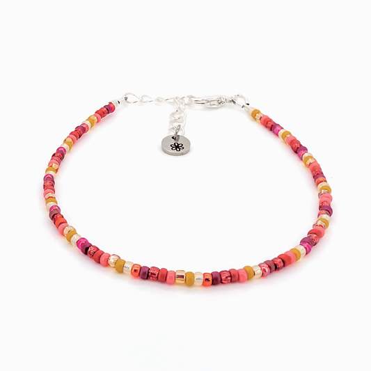 Dainty Bracelet - Autumn Leaves - Silver Clasp