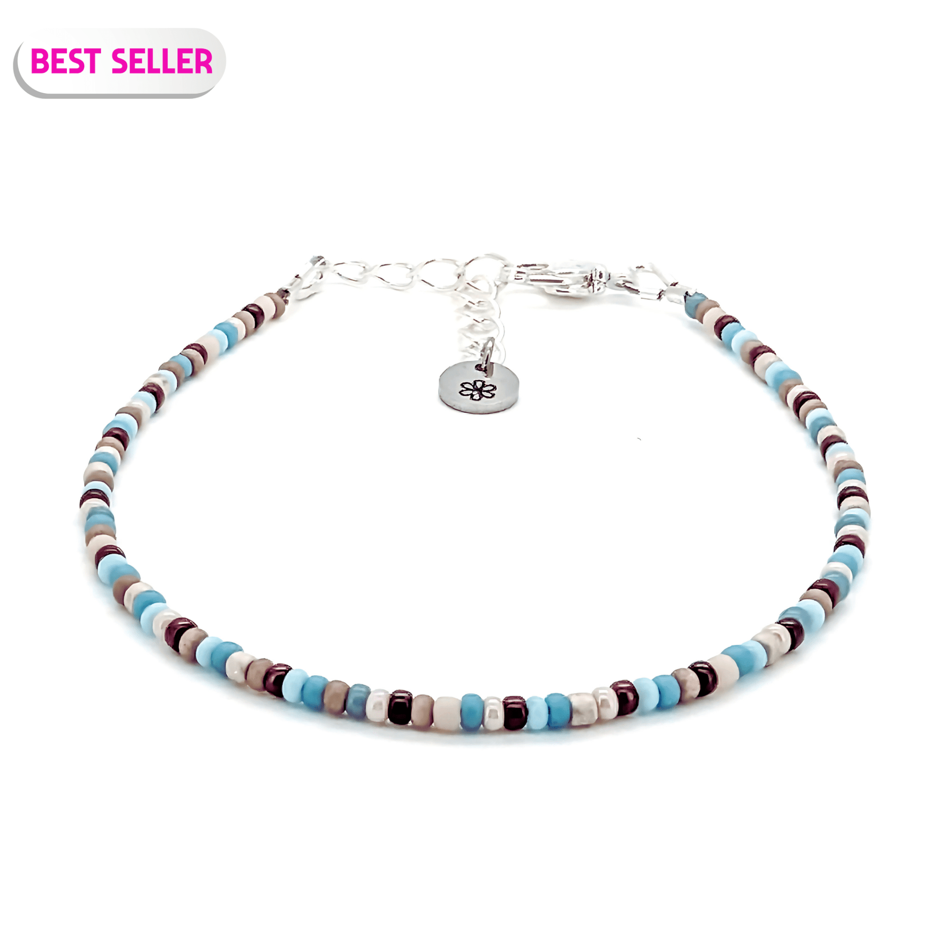 Dainty bracelet - Blue and Brown