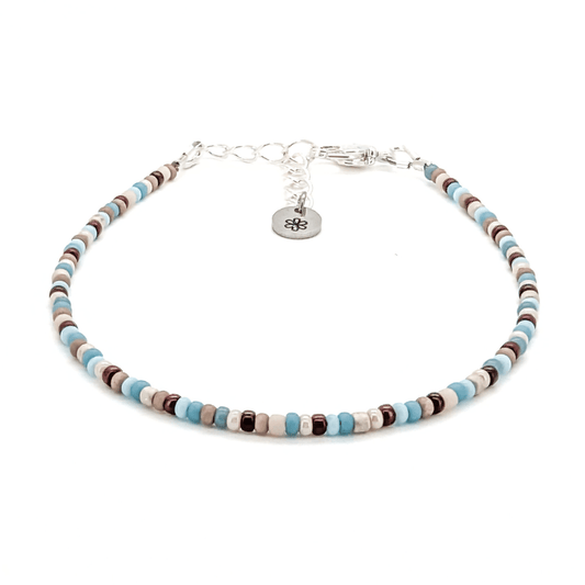 Dainty bracelet - Blue and Brown