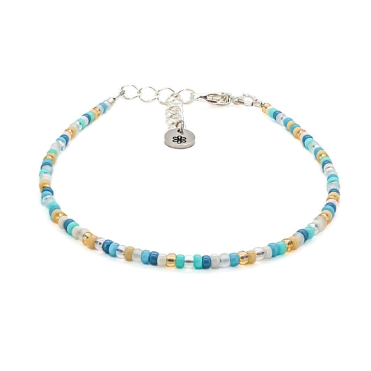 Dainty bracelet - Blue, White and Yellow - creations by cherie