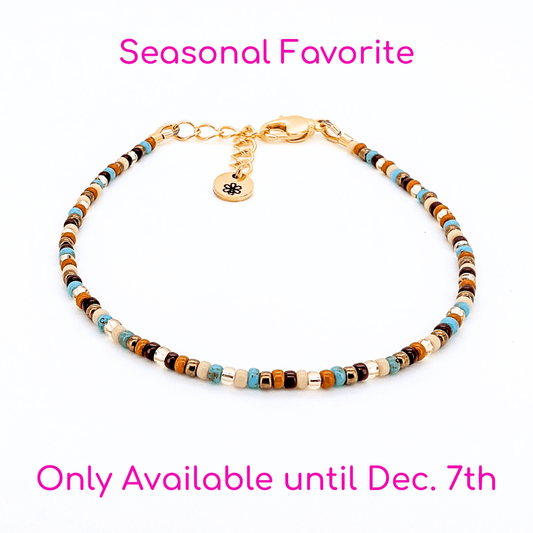 Dainty Bracelet - Caynon Skies - Gold Clasp