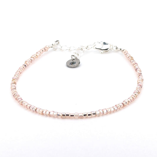 Dainty bracelet - champagne glass beads - creations by cherie