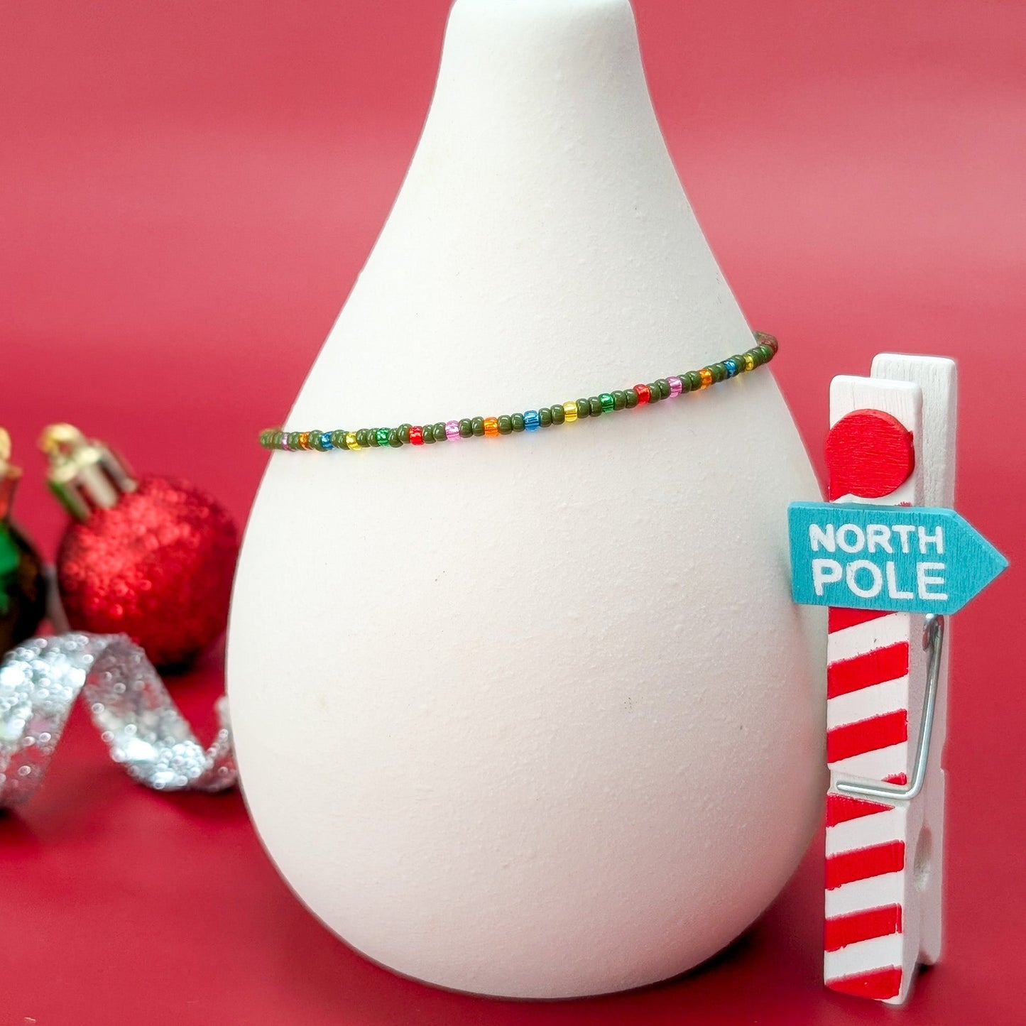 Dainty Bracelet - Christmas Lights - Silver Clasp