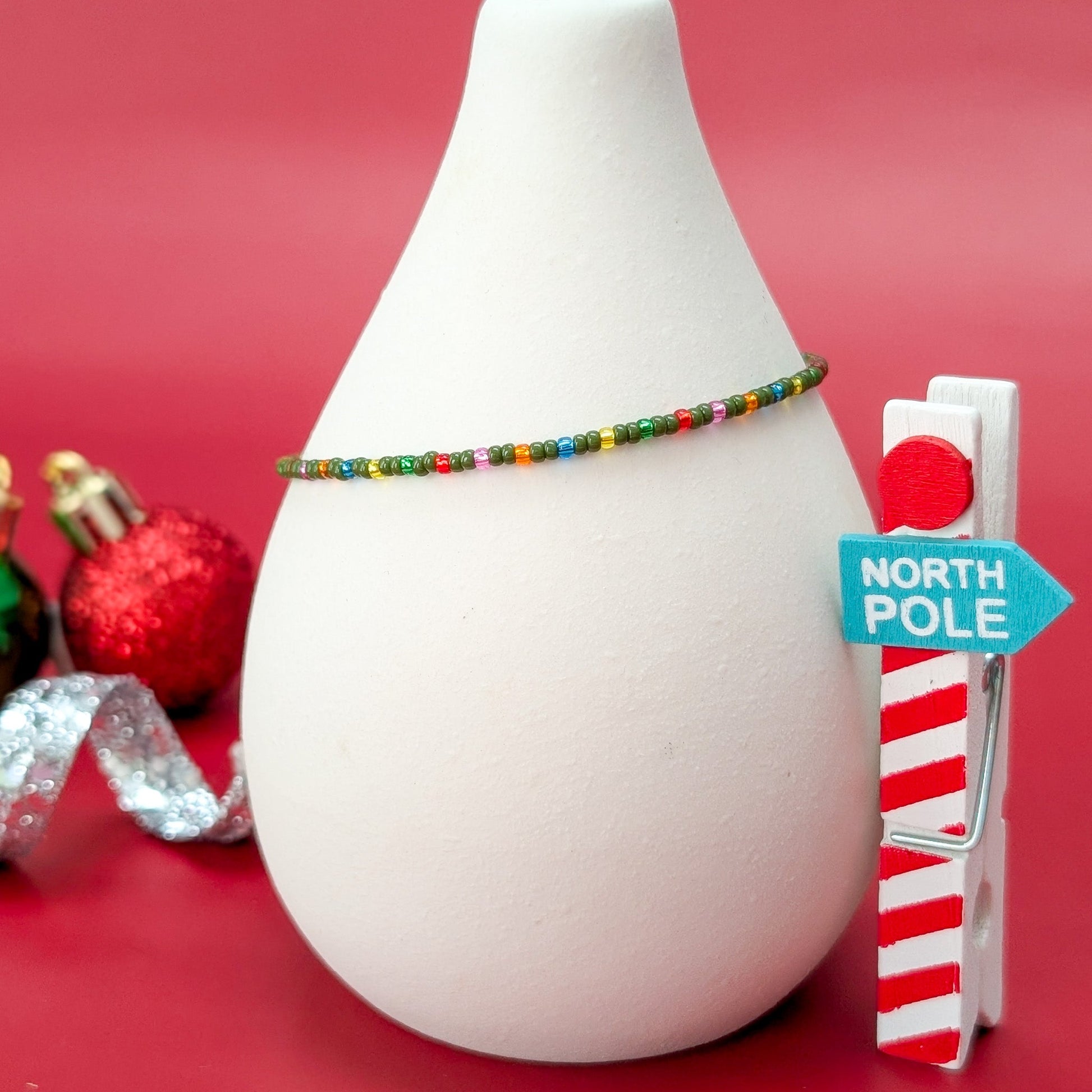 Dainty Bracelet - Christmas Lights - Silver Clasp