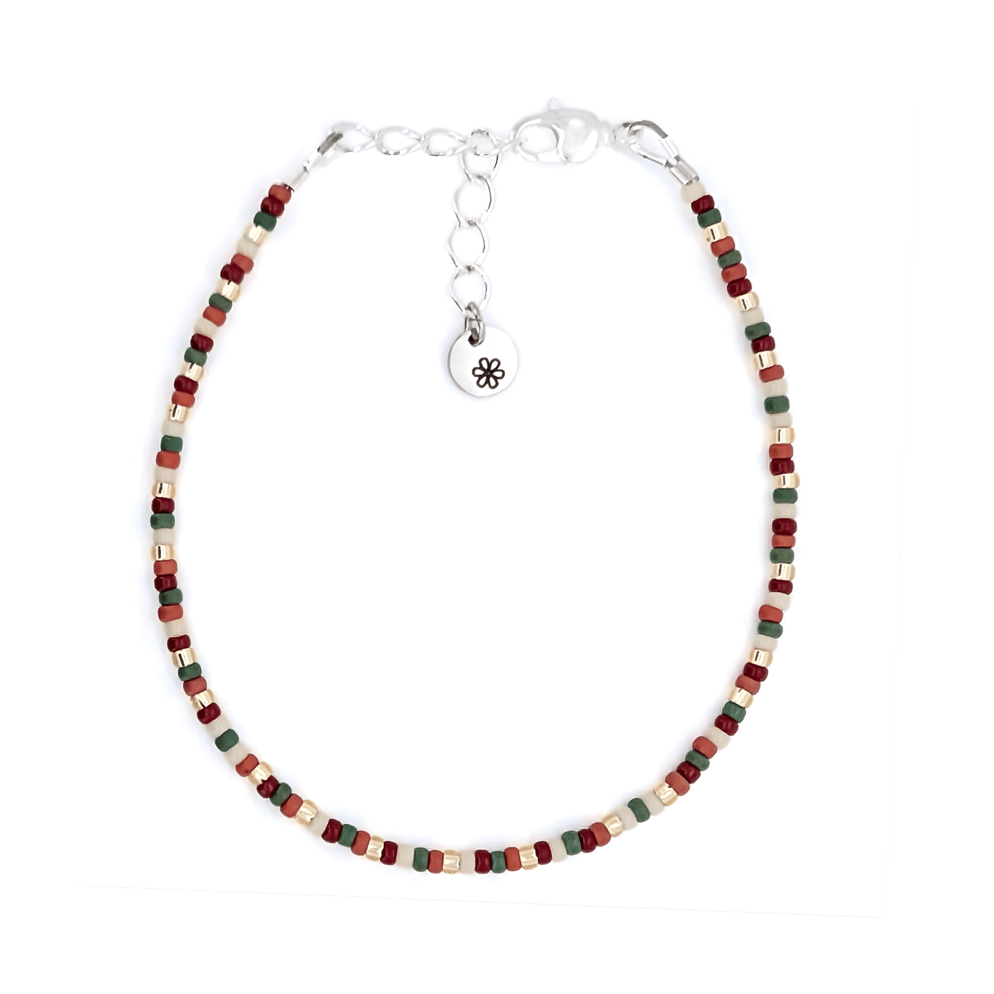 Dainty Bracelet - Country Christmas - Silver Clasp