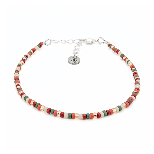 Dainty Bracelet - Country Christmas - Silver Clasp