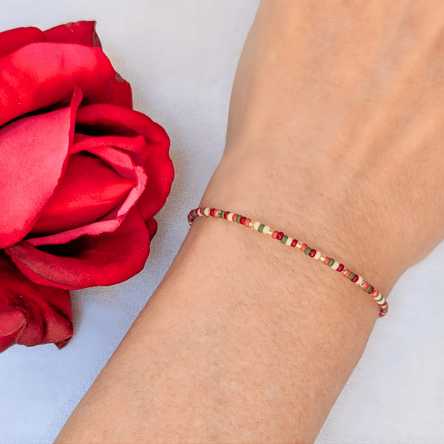 Dainty Bracelet - Country Christmas - Silver Clasp