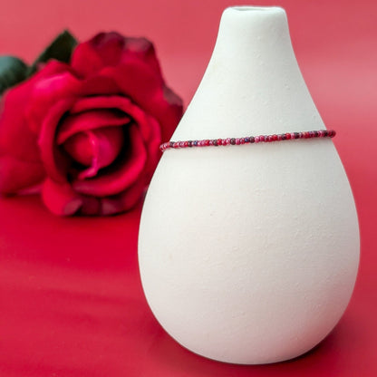 Dainty Bracelet - Cranberry - Silver Clasp