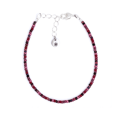 Dainty Bracelet - Cranberry - Silver Clasp