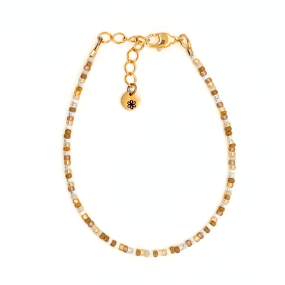 Dainty Bracelet - Creme Brulee - Gold Clasp