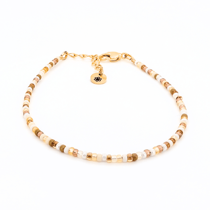 Dainty Bracelet - Creme Brulee - Gold Clasp