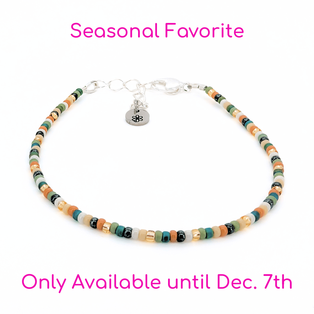 Dainty Bracelet - Evergreen Gold - Silver Clasp