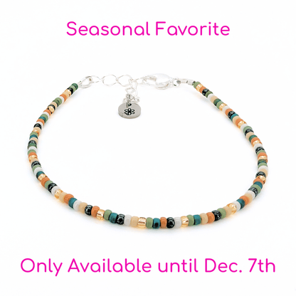 Dainty Bracelet - Evergreen Gold - Silver Clasp