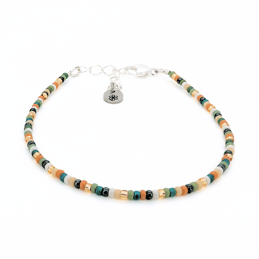Dainty Bracelet - Evergreen Gold - Silver Clasp