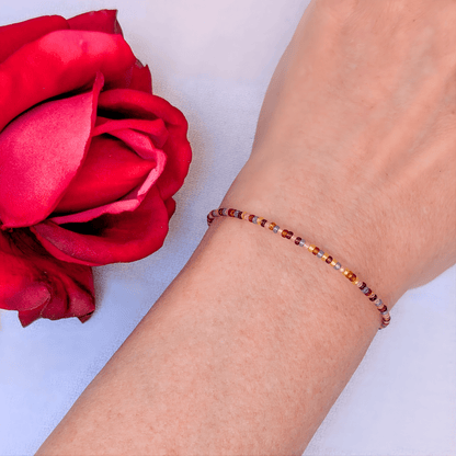 Dainty Bracelet - Gingerbread - Silver Clasp