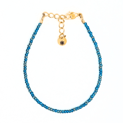 Dainty Bracelet - Lagoon Waters - Gold Clasp