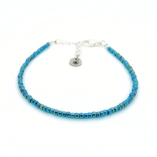 Dainty Bracelet - Lagoon Waters - Silver Clasp