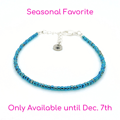 Dainty Bracelet - Lagoon Waters - Silver Clasp