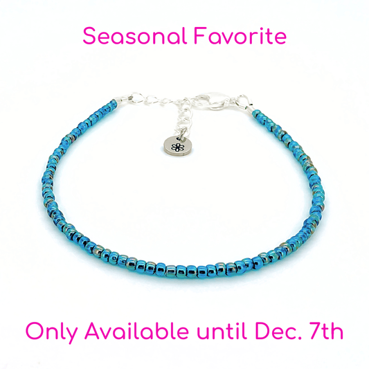 Dainty Bracelet - Lagoon Waters - Silver Clasp