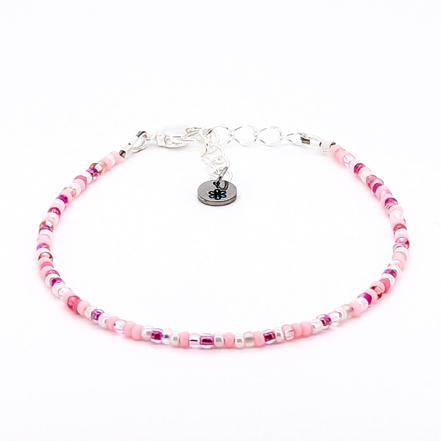 Dainty bracelet - Pale Pink seed bead bracelet - creations by cherie