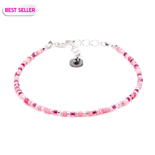 Dainty bracelet - Pale Pink seed bead bracelet
