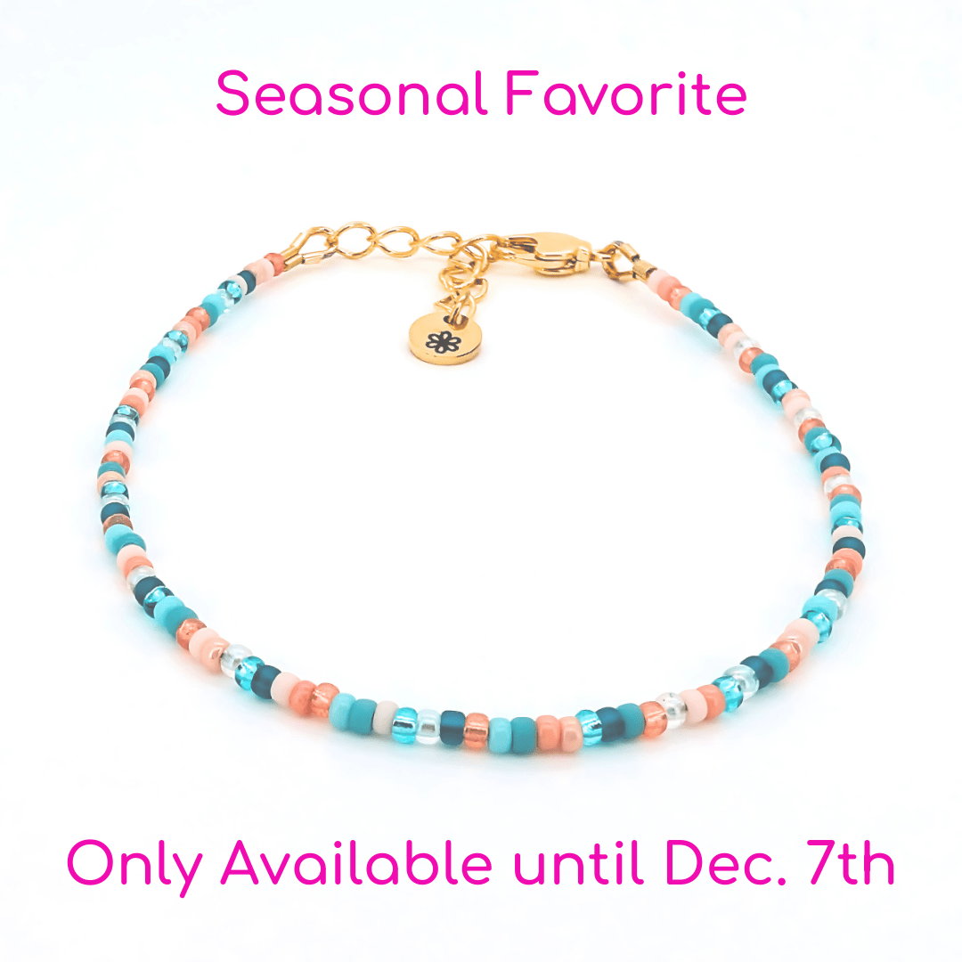 Dainty Bracelet - Peach Orchard - Gold Clasp