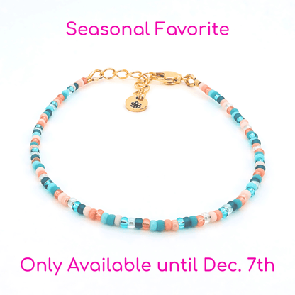 Dainty Bracelet - Peach Orchard - Gold Clasp