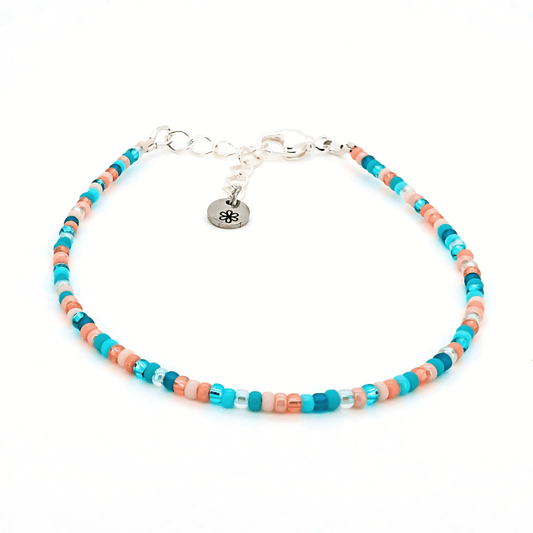 Dainty Bracelet - Peach Orchard - Silver Clasp