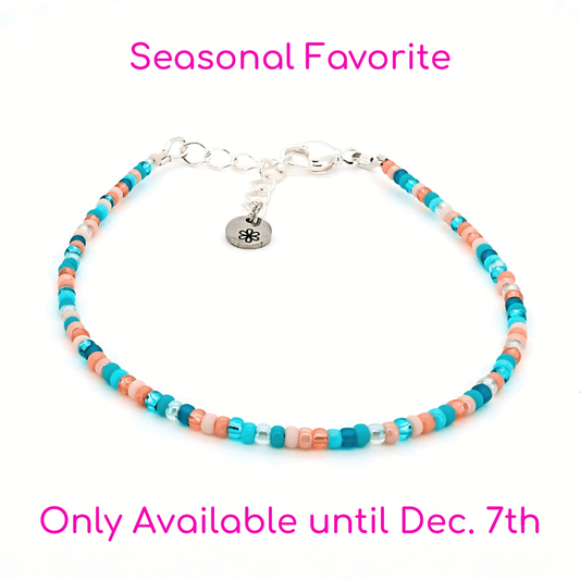 Dainty Bracelet - Peach Orchard - Silver Clasp