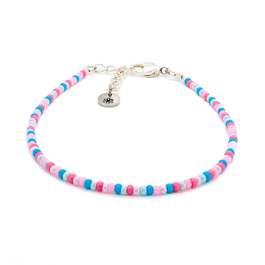 Dainty bracelet - Pink and Blue - creations by cherie