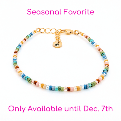 Dainty Bracelet - Plaid Pajamas - Gold Clasp