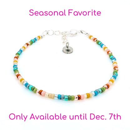 Dainty Bracelet - Plaid Pajamas - Silver Clasp