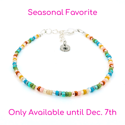 Dainty Bracelet - Plaid Pajamas - Silver Clasp