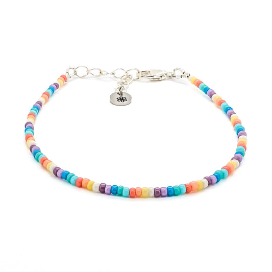 Dainty bracelet - Purple, Teal and Orange