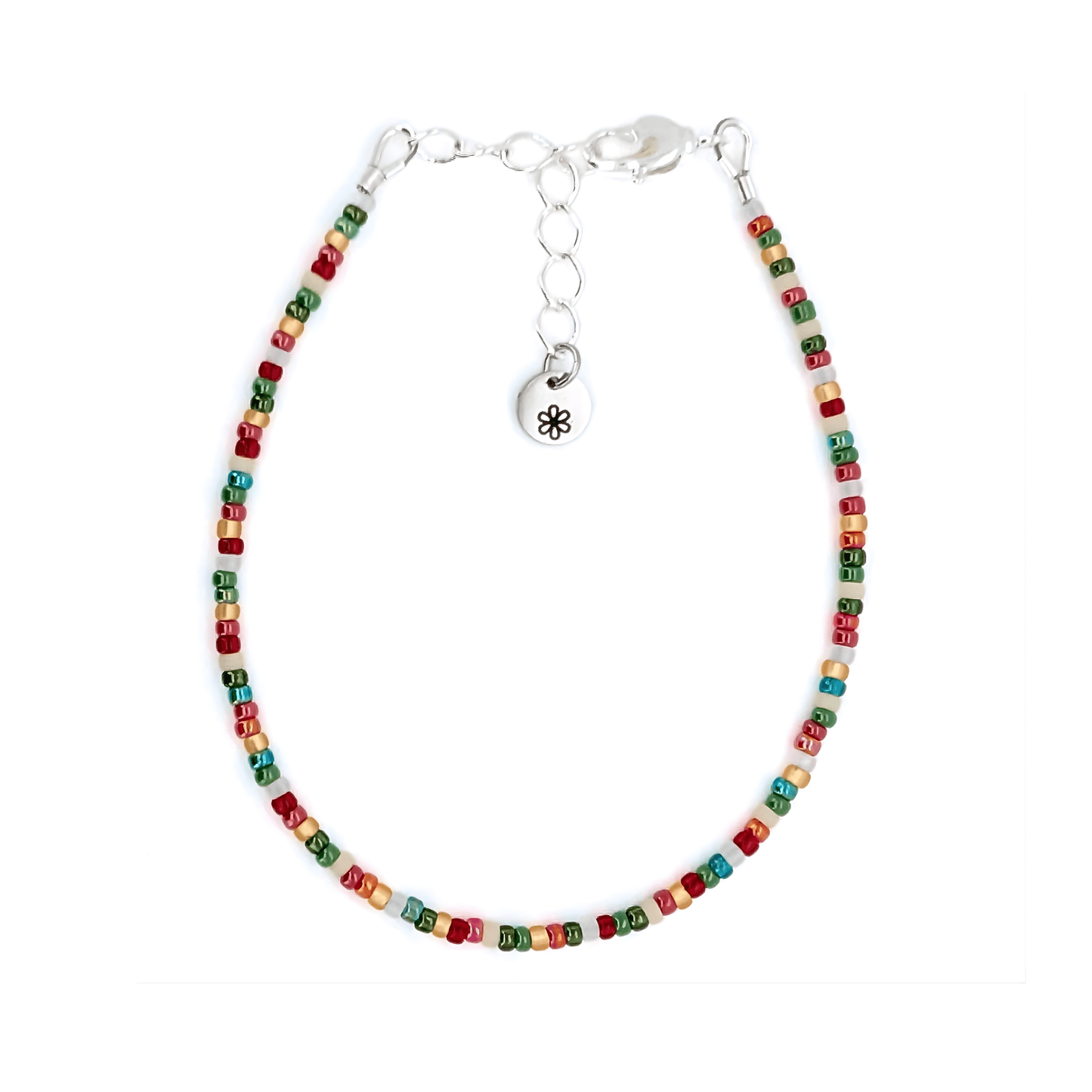 Dainty Bracelet - Retro Christmas - Silver Clasp