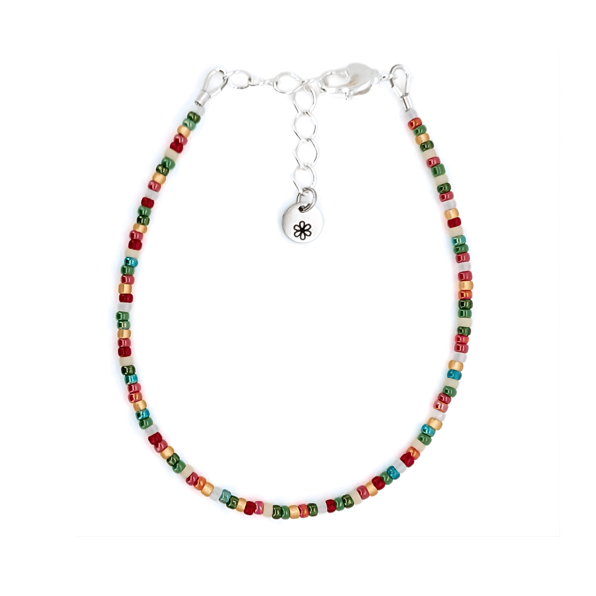 Dainty Bracelet - Retro Christmas - Silver Clasp