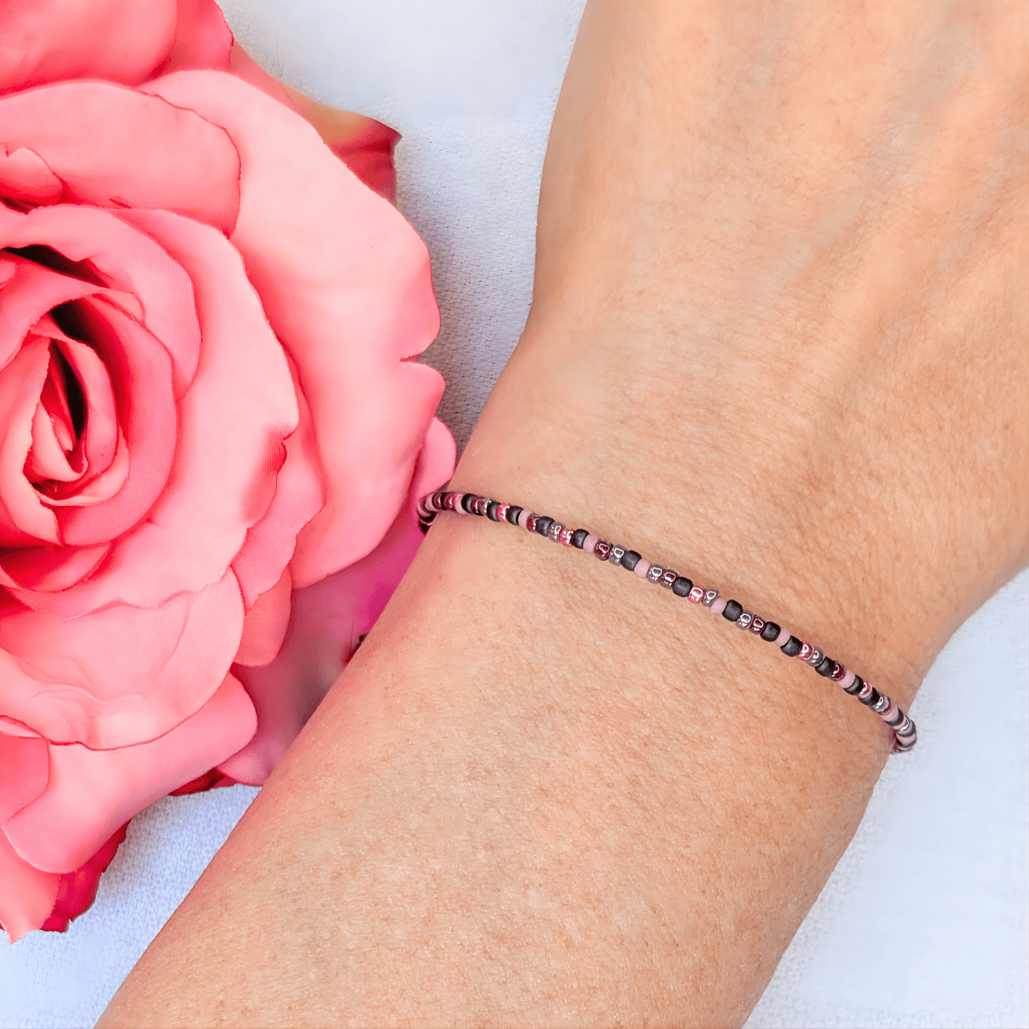Dainty Bracelet - Slate Rose