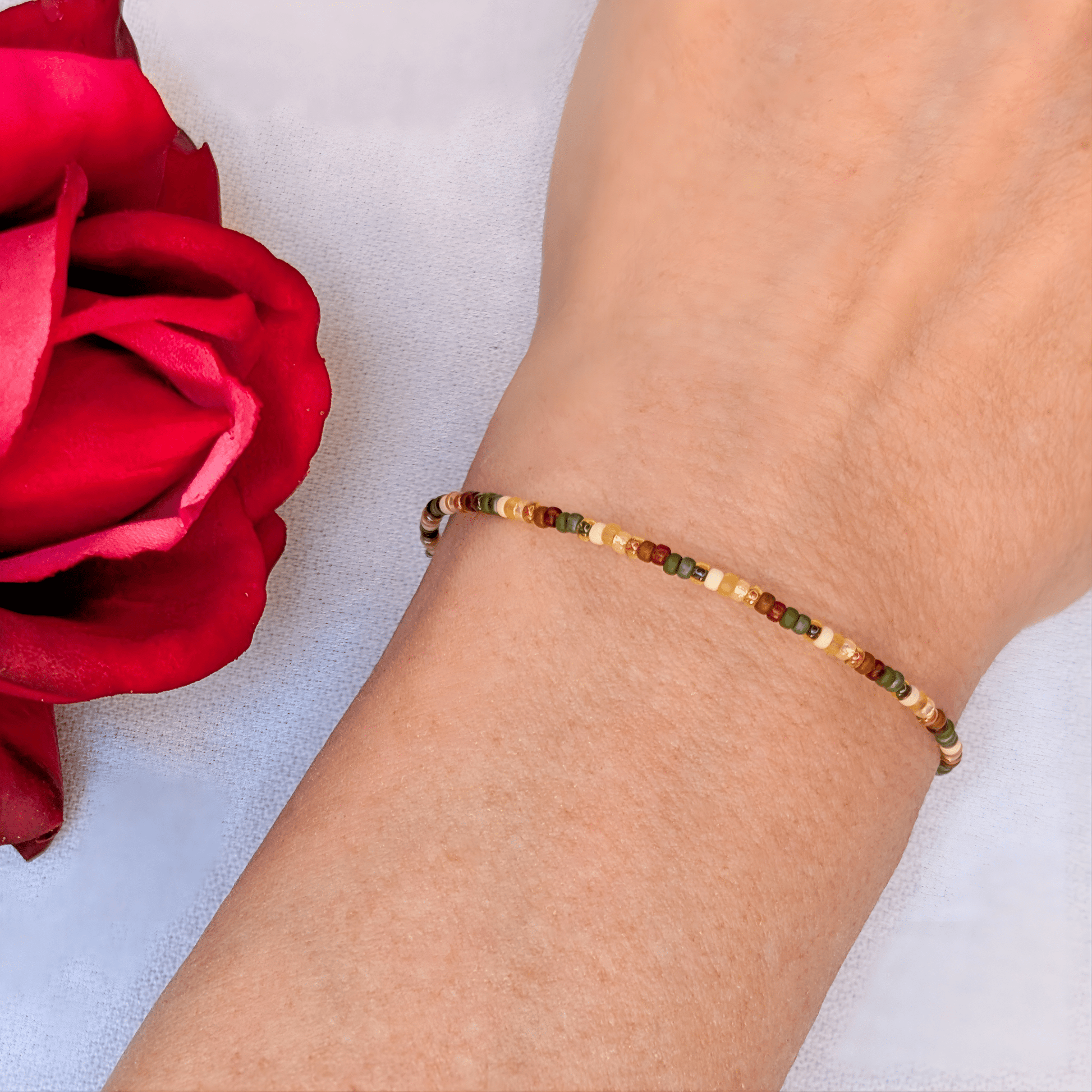 Dainty Bracelet - Spruce - Silver Clasp