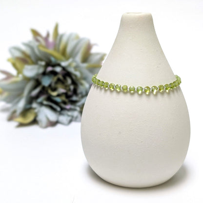 Dainty Gemstone Bracelet - August Birthstone - Peridot in Silver - creations by cherie