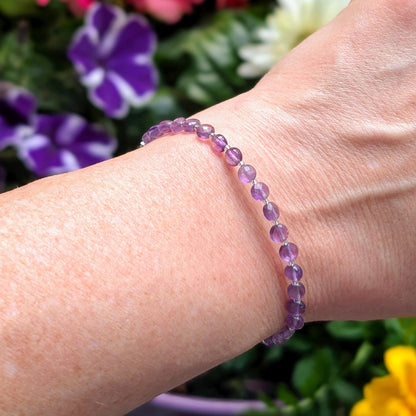 Dainty Gemstone Bracelet - February Birthstone - Amethyst in Silver - creations by cherie