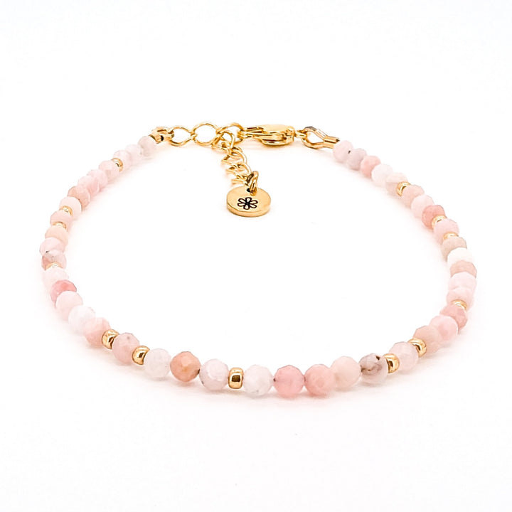 Admire Gem 3mm Gold Bracelet - Pink Opal main image 1