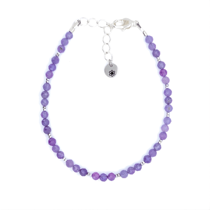 Dainty Gemstone Bracelet - Tanzanite Silver