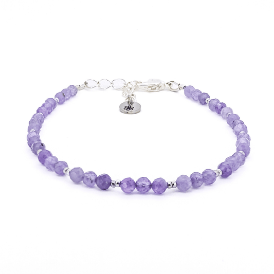 Dainty Gemstone Bracelet - Tanzanite Silver