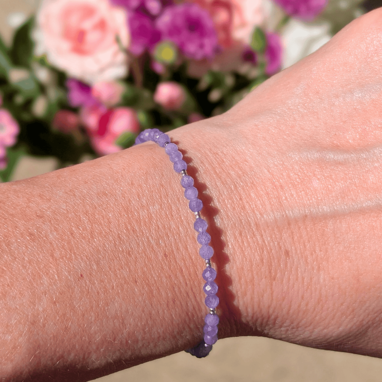 Dainty Gemstone Bracelet - Tanzanite Silver