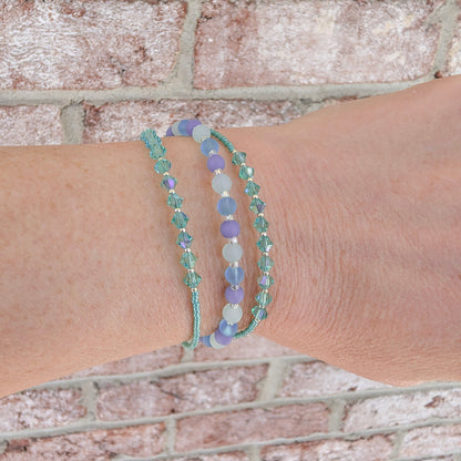 Double wrap - Bicone Crystal Bracelet - Green - creations by cherie