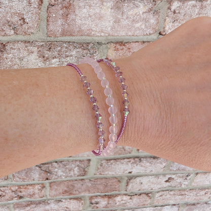 Double wrap - Bicone Crystal Bracelet - Pale Purple - creations by cherie