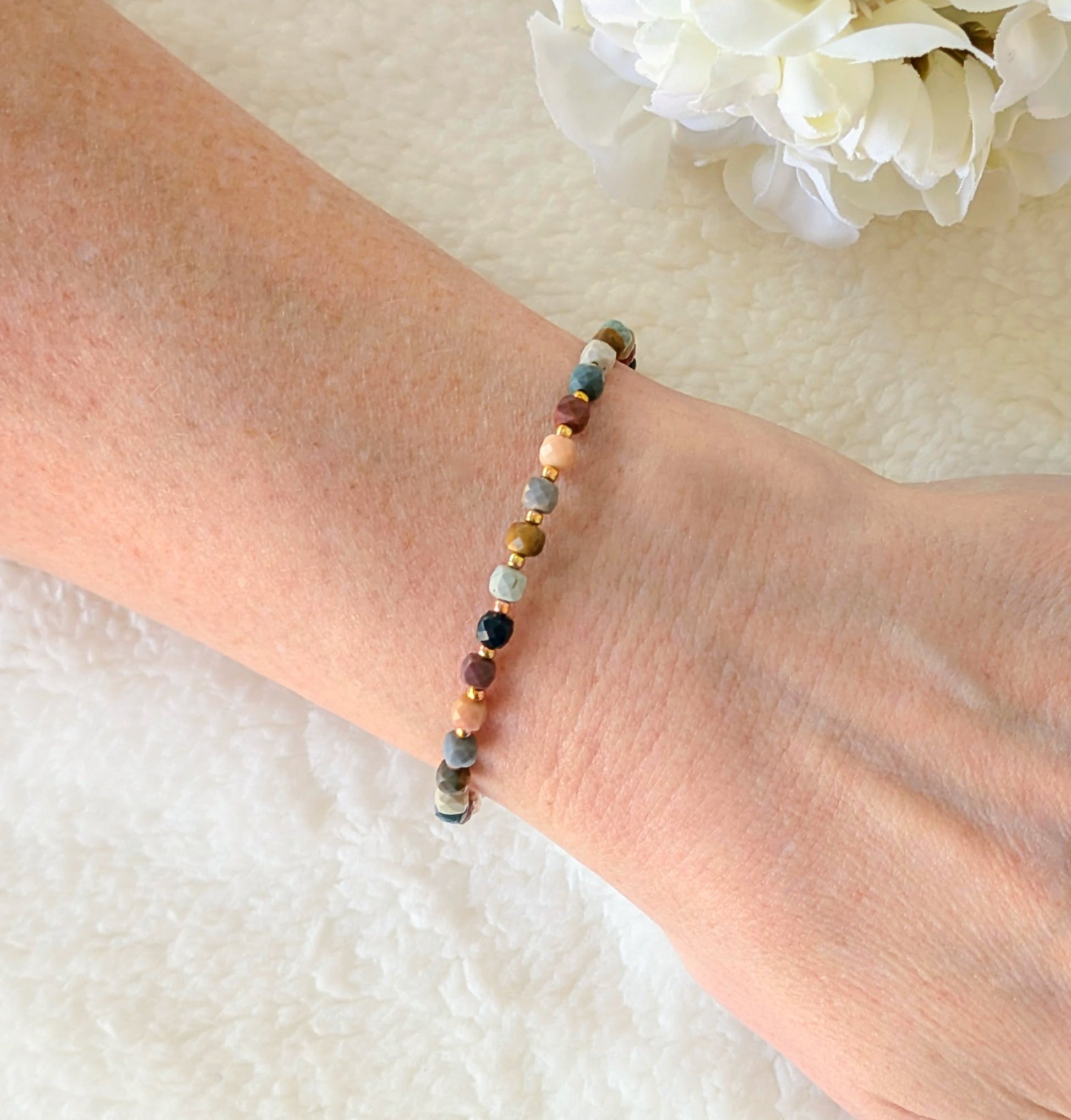 Autumn Inspired Agate Bracelet Gold